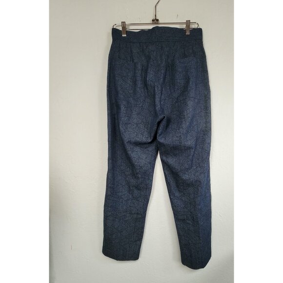 Tancredi & Morgen Womens Patterned Blue Straight Leg Pants Small High Rise Carme - Picture 2 of 8